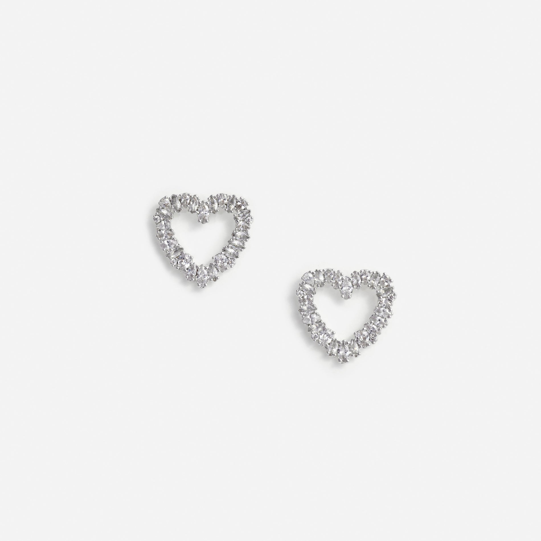Mini Crystal Heart Earrings
