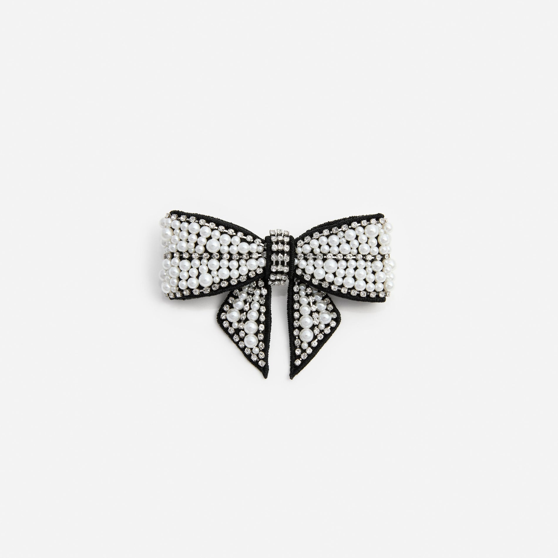 Black Pearl Satin Bow Hairclip