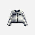 Navy Check Boucle Jacket