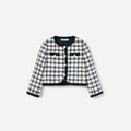 Navy Check Boucle Jacket
