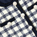Navy Check Boucle Jacket