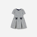 Navy Check Boucle Dress