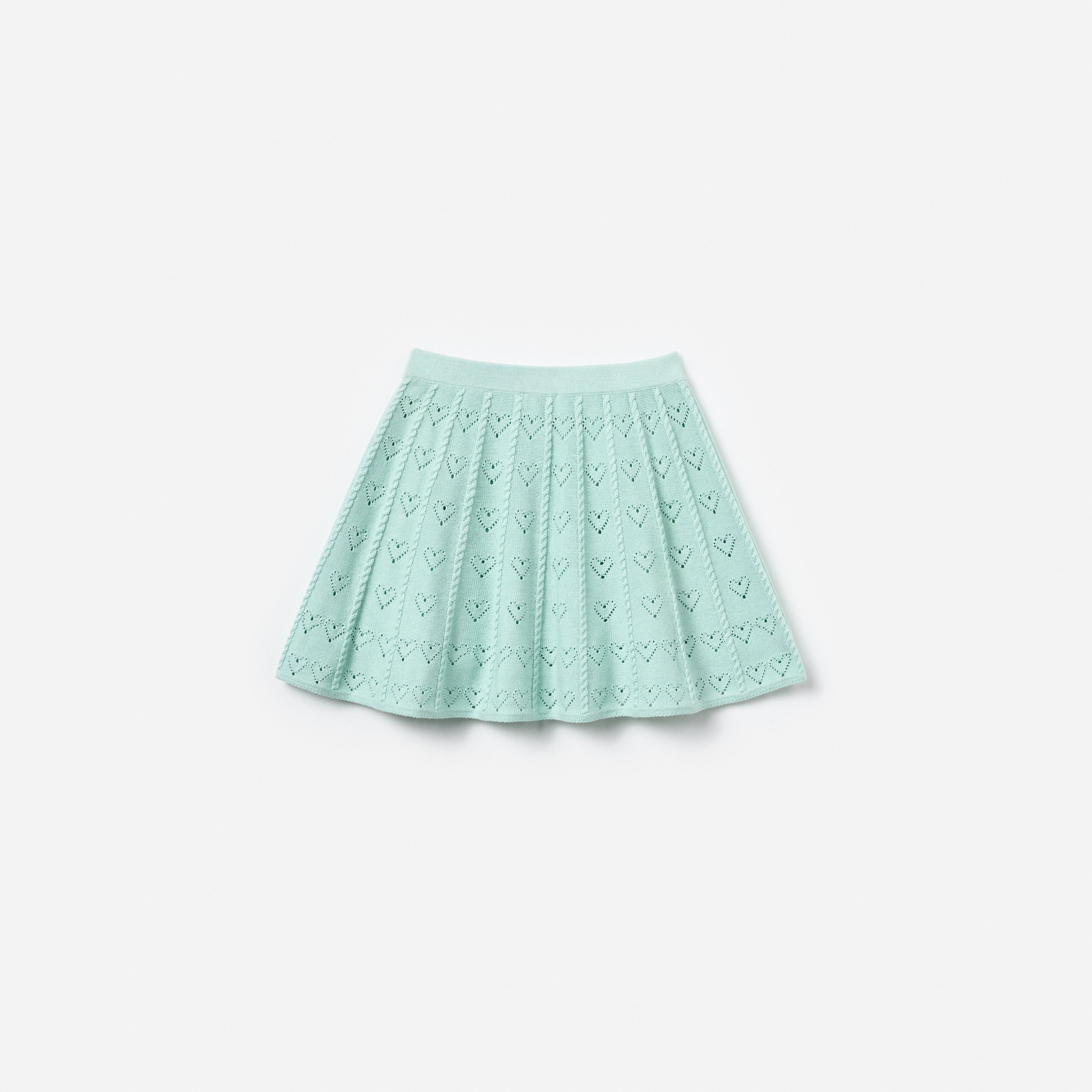 Mint Heart Knit Skirt