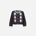 Grey Argyle Embellished Cardigan