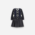 Grey Argyle Knit Dress
