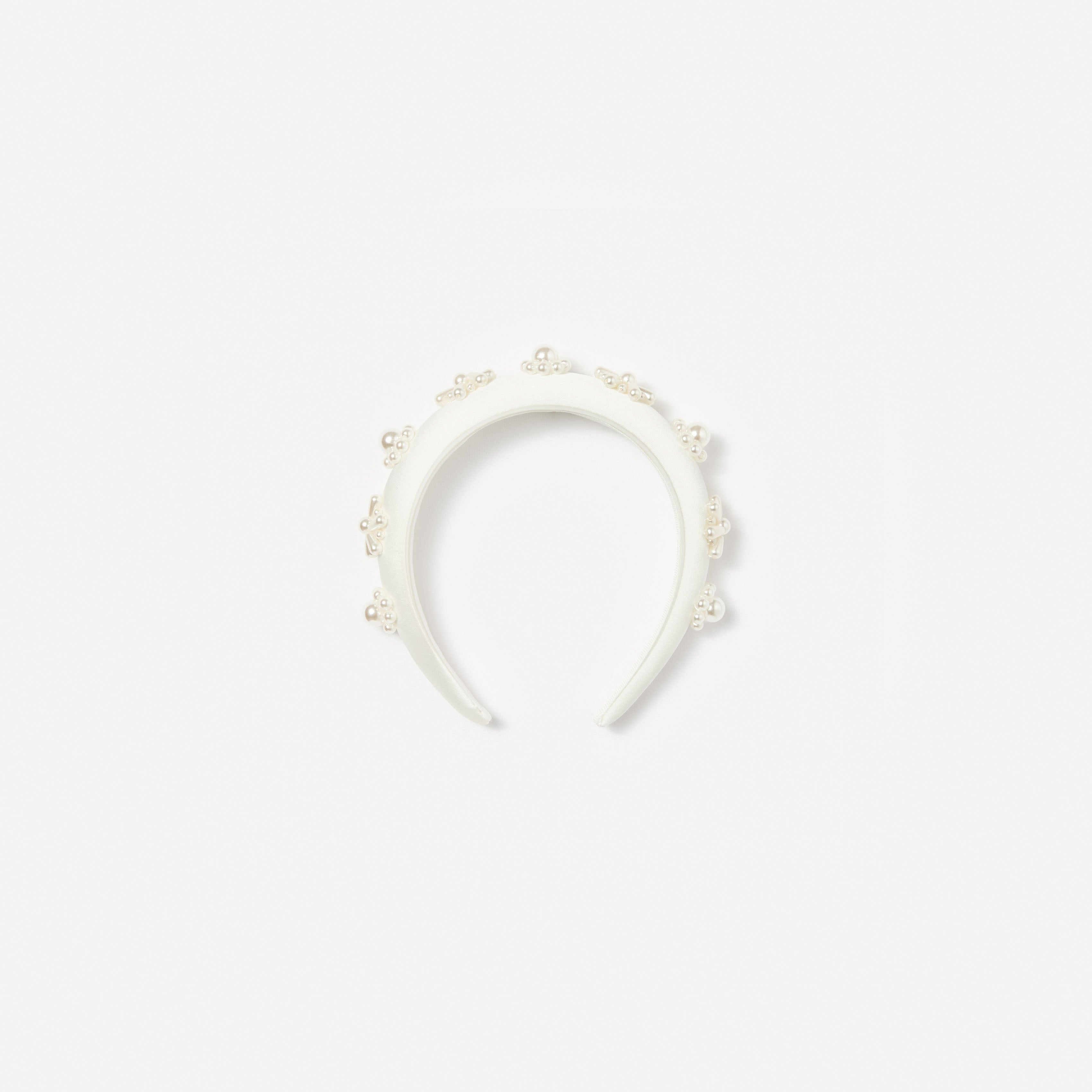 Pearl Flower Satin Head Band