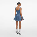 Denim Flared Logo Mini Dress