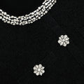 Black Crystal Button Cardigan