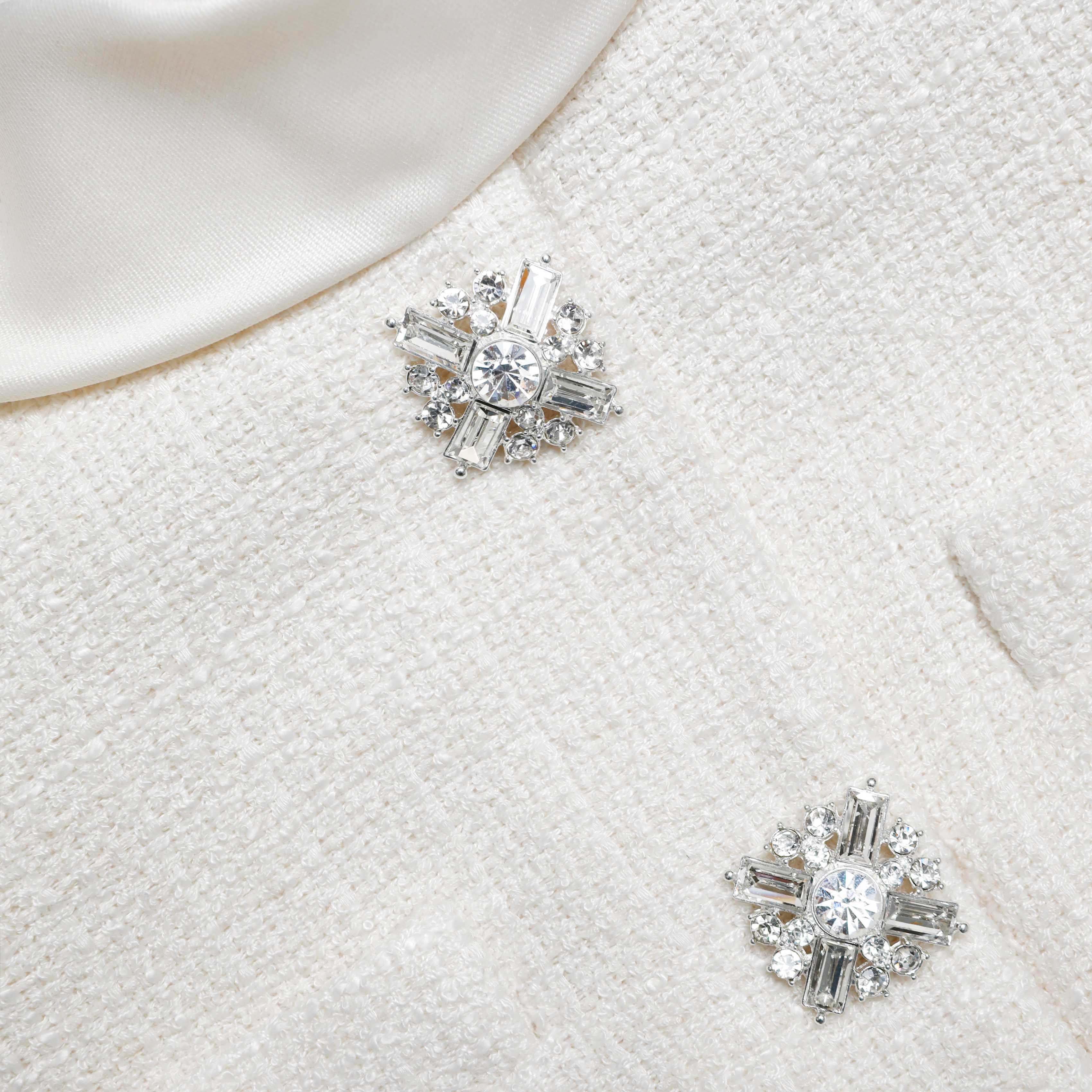 Cream Boucle Tailored Midi Dress