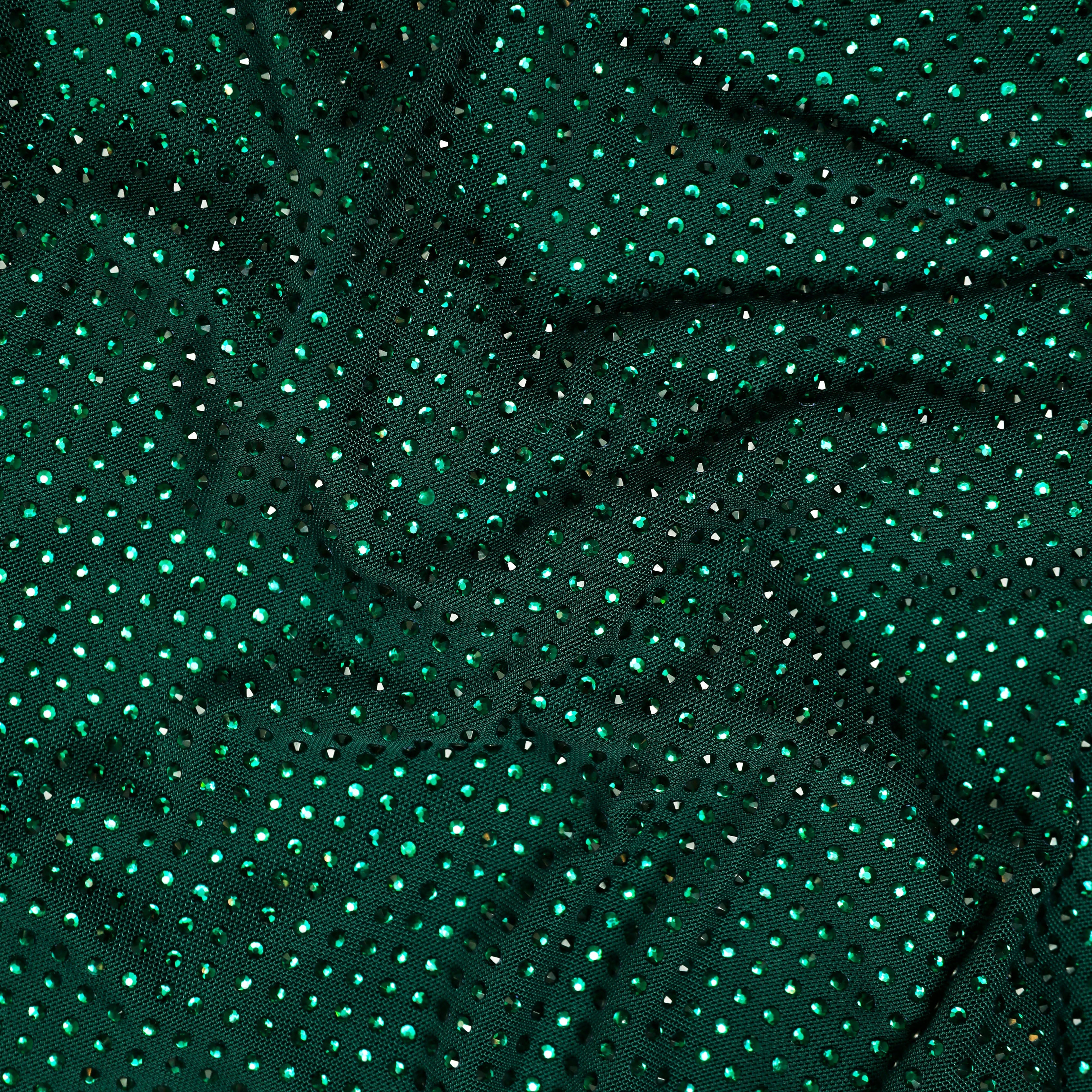 Green Rhinestone Maxi Dress
