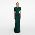 Green Rhinestone Maxi Dress