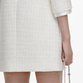 Cream Boucle Mini Dress
