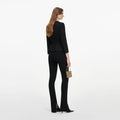 Black Tailored Brooch Top