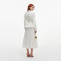 Cream Jacquard Tailored Midi Dress