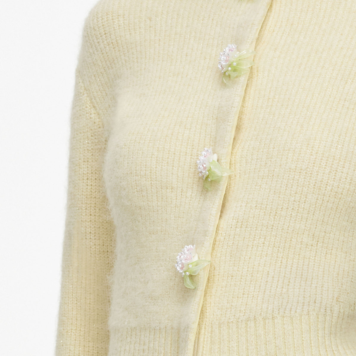 Yellow Flower Knit Cardigan