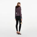 Multi Textured Knit Peplum Cardigan