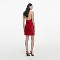 Red Sequin Halter Neck Mini Dress