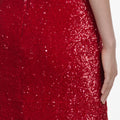 Red Sequin Halter Neck Mini Dress