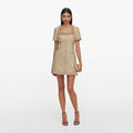 Gold Sequin Boucle Mini Dress