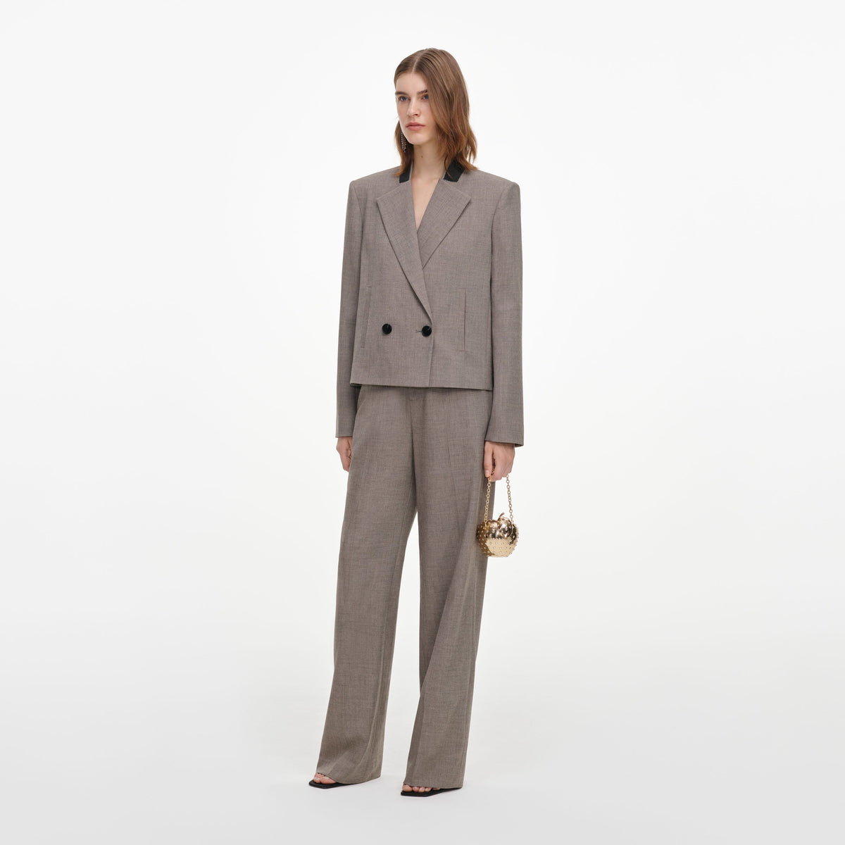 Brown Twill Double Breasted Jacket