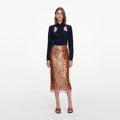 Gold Sequin Midi Skirt