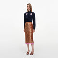 Gold Sequin Midi Skirt