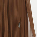 Brown Georgette Cape Maxi Dress