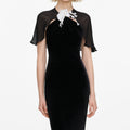 Black Velvet Cape Maxi Dress