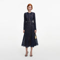 Navy Lace Midi Dress