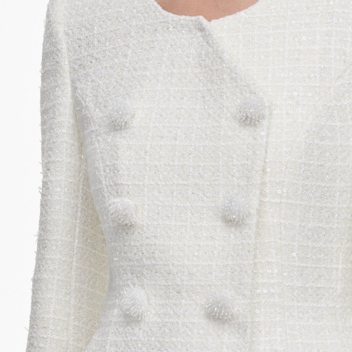 Cream Boucle Wrap Midi Dress