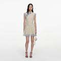 Yellow Devore Polka Dot Mini Dress