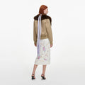 Cream Jacquard Floral Midi Skirt