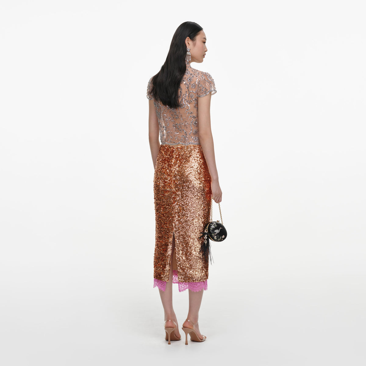 Silver Sequin Embellished Top