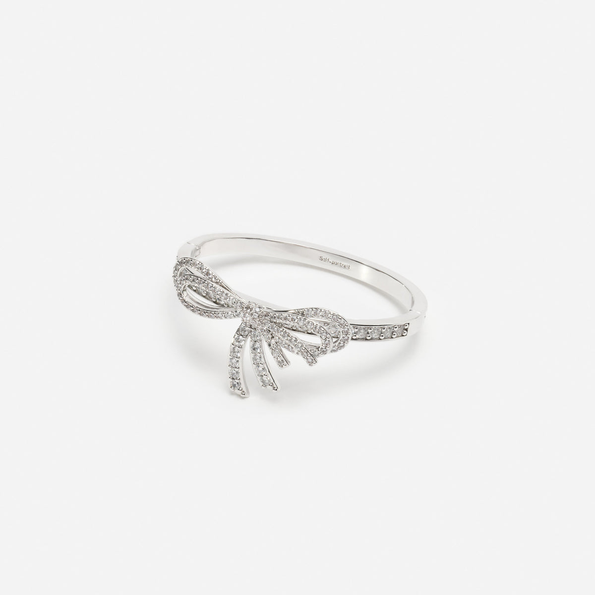 Silver Crystal Bow Bracelet