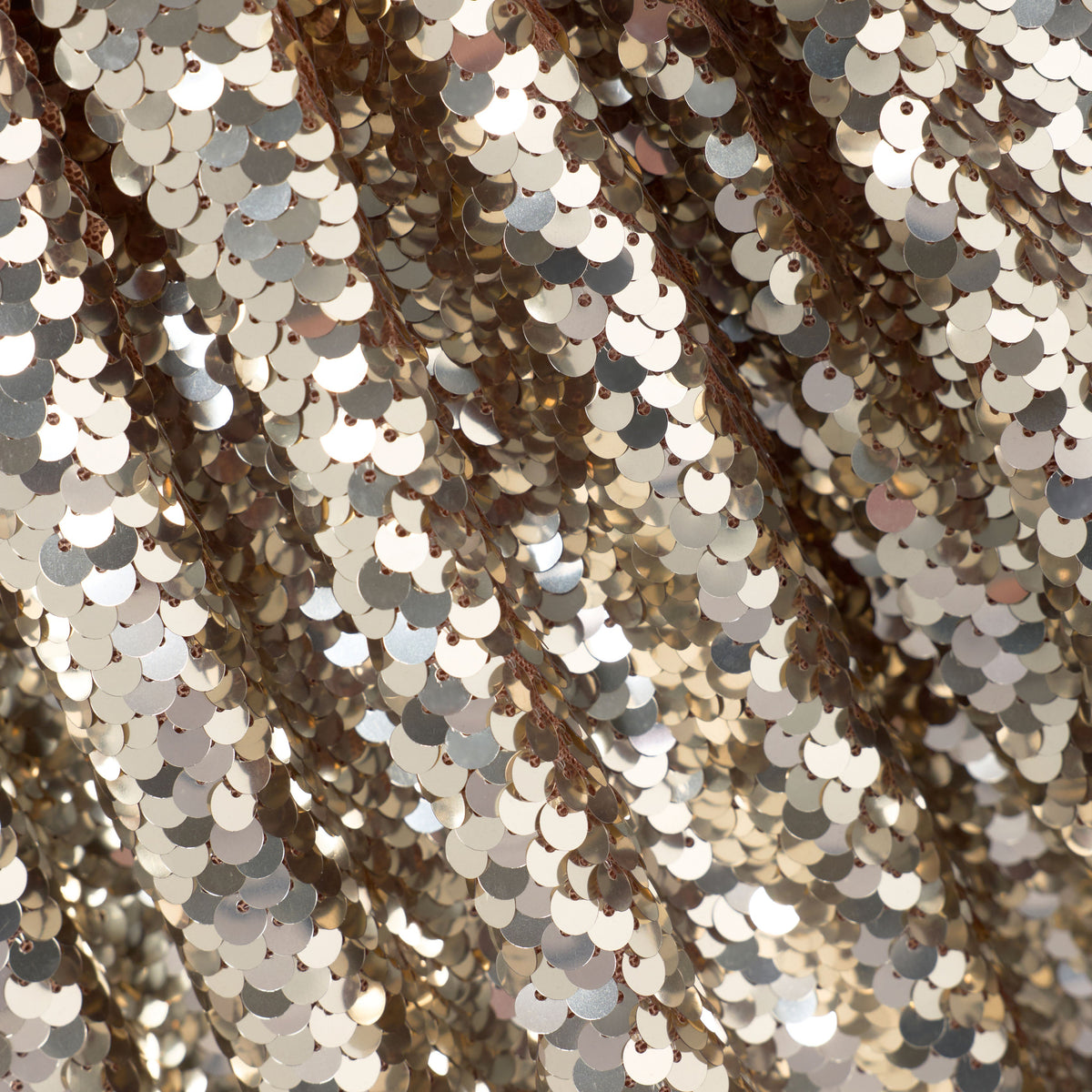 Detail Shot of the Gold Sequin Gathered Dress