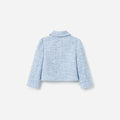 Blue Textured Boucle Jacket