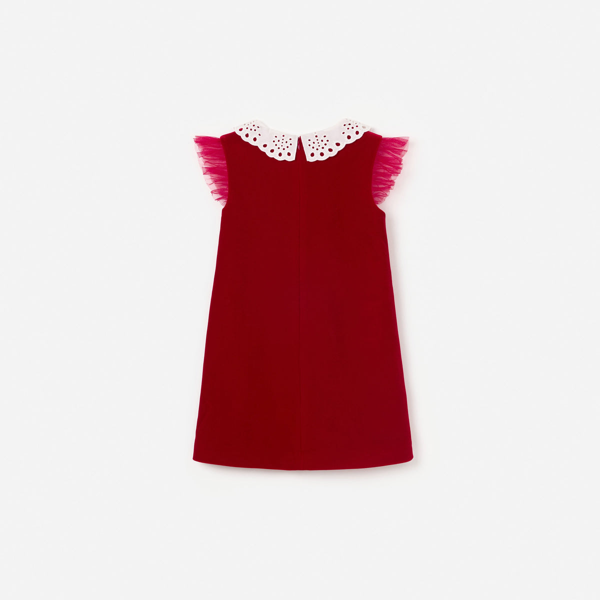 Red Velvet Bow Collar Dress