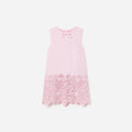 Pink Taffeta Lace Hem Dress