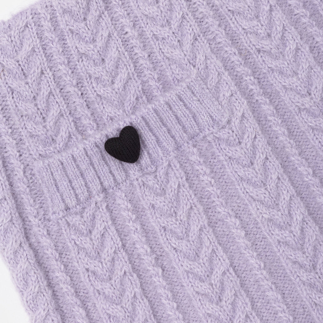 Detail Shot of the Purple Cable Knit Skirt