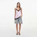Bleached Wash Denim Shorts