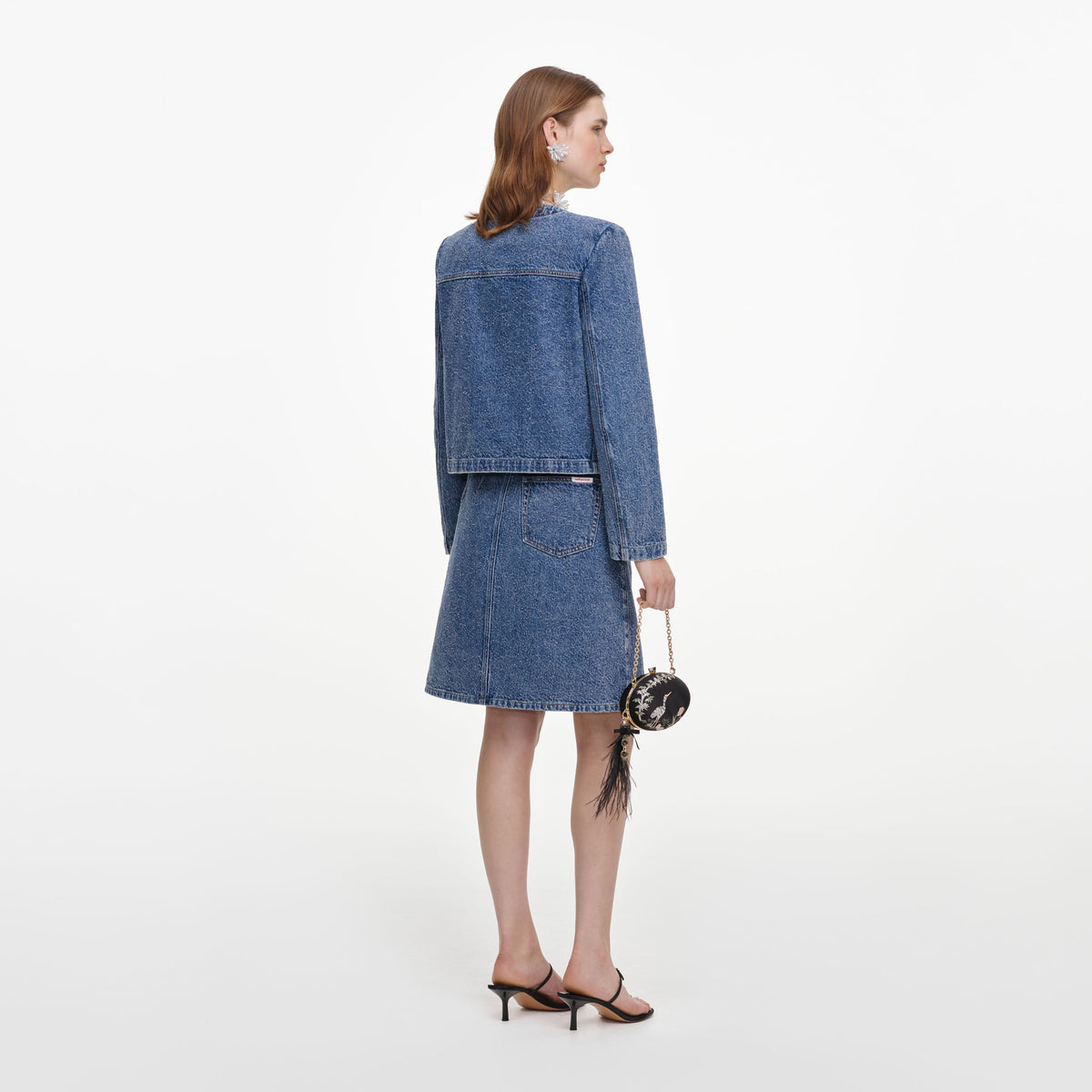 Textured Denim Mini Skirt