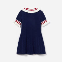 Navy Textured Knit Dress