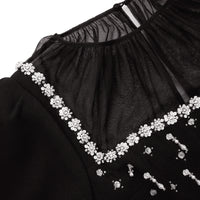 Black Crepe Embellished Mini Dress