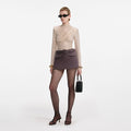 Champagne Rhinestone Gathered Top