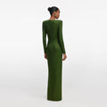 Olive Rhinestone Embellished Maxi Dress