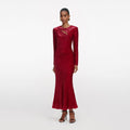 Red Fil Coupe Midi Dress