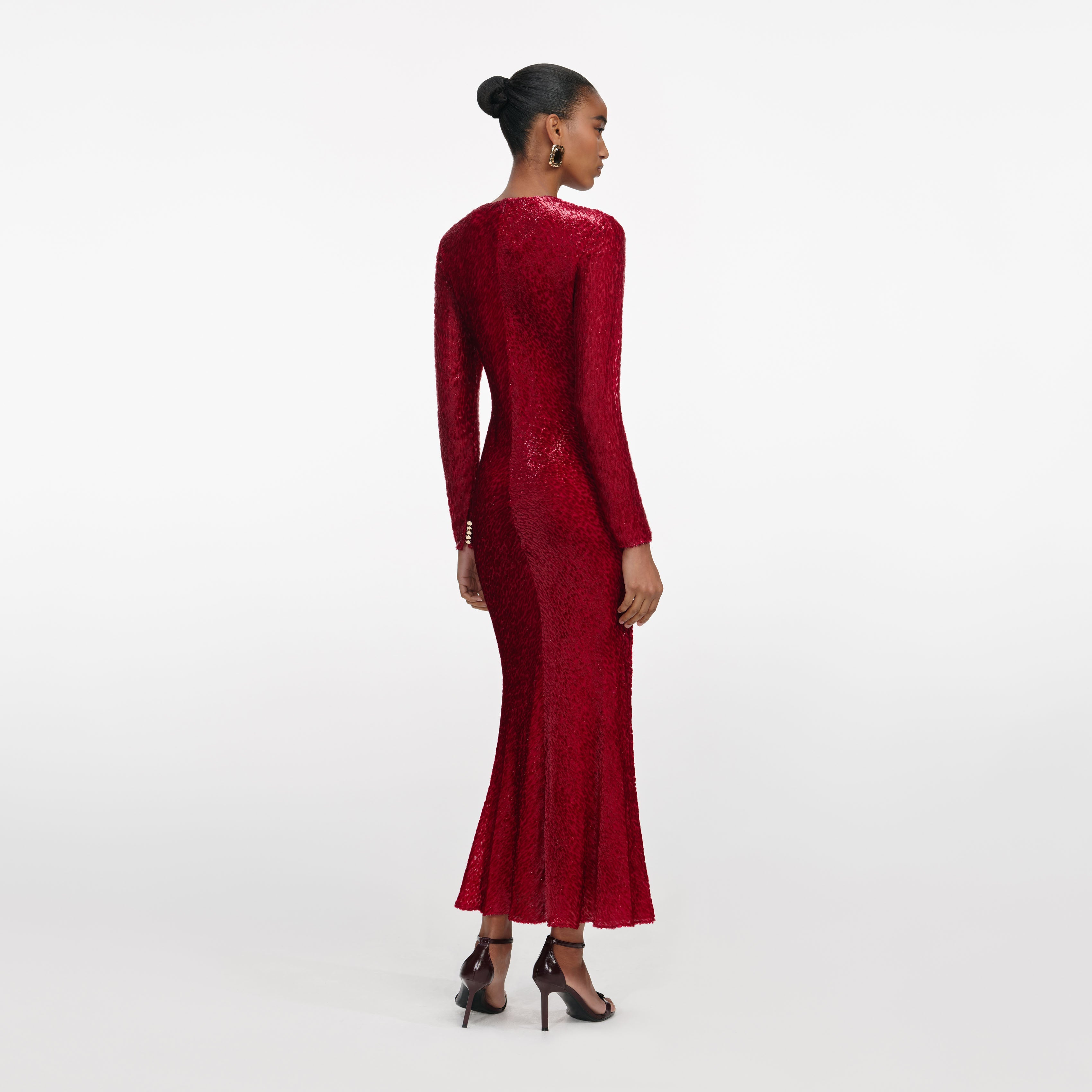 Red Fil Coupe Midi Dress