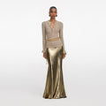 Gold Metallic Maxi Skirt