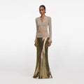 Gold Metallic Maxi Skirt