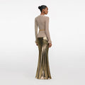 Gold Lurex Ribbed Knit Top
